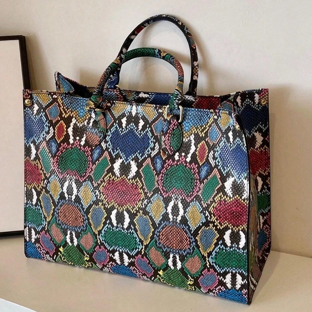 🆕 Python Patterned Tote Bag Set - Picture 1 of 7